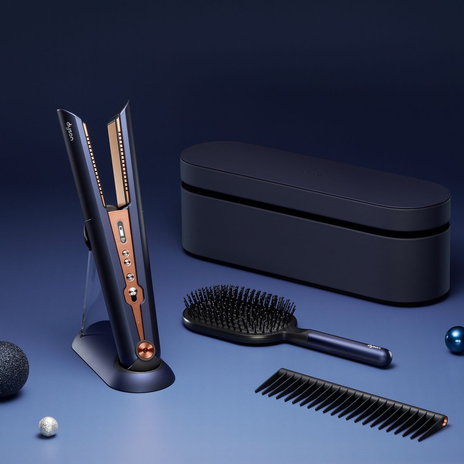 photo lisseur Dyson Corrale™ bleu prusse et cuivré 